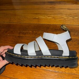 Dr. Martens White and Black Platform Sandals